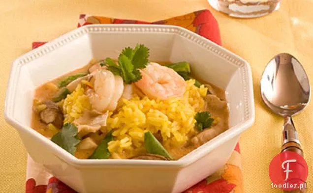 Ryż Szafranowo-Imbirowy Z Tajską Czerwoną Zupą Curry