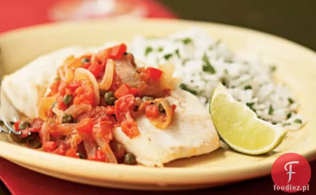 Halibut z sosem kaparowym