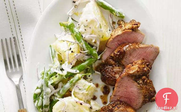 Wieprzowina z sałatką ziemniaczano-fasolową