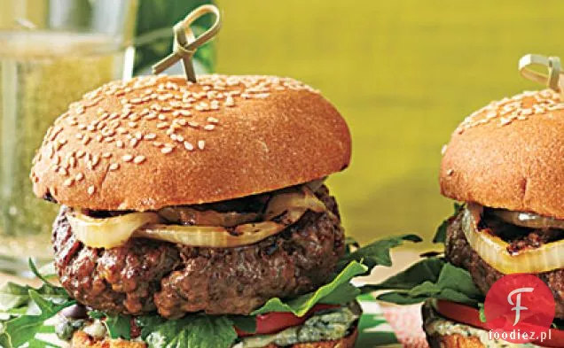 Hamburgery z serem pleśniowym Mayo i cebulą Sherry Vidalia