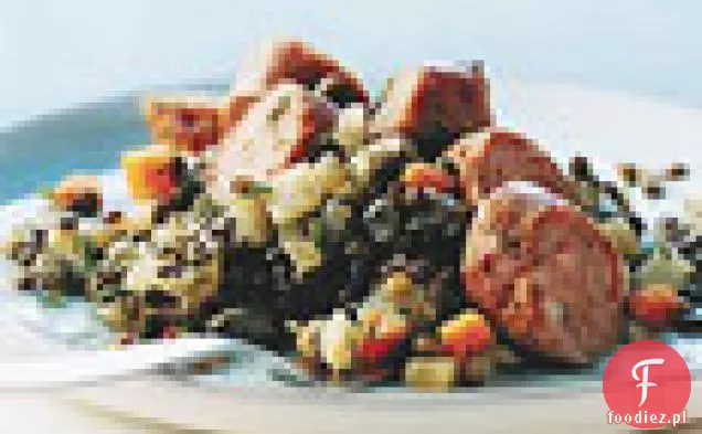 Kiełbasa i soczewica z koprem włoskim