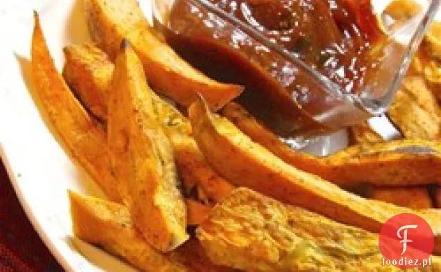 Łatwe słodkie frytki ziemniaczane z ketchupem Curry