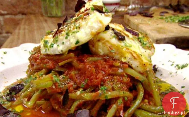 Grillowana Żabnica ze słodkim gulaszem z fasoli biegacza