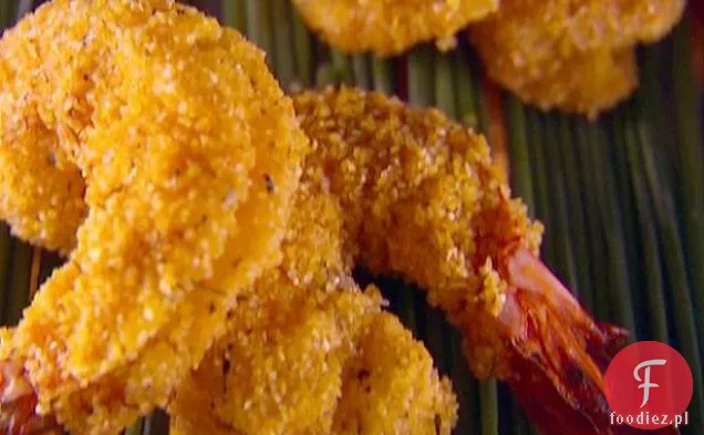 Polenta Crusted krewetki z musztardą i ziołowym majonezem