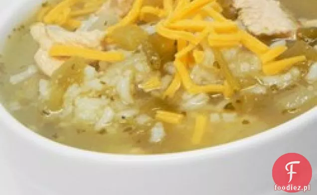 Zielona Chile zupa z kurczakiem i ryżem