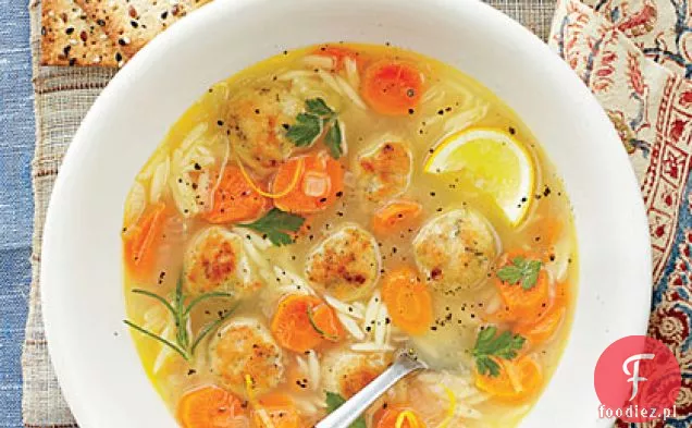 Zupa cytrynowa, Orzo i klopsiki
