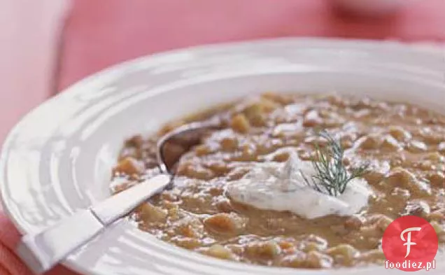 Zupa rabarbarowo-Soczewicowa z Crème Fraîche