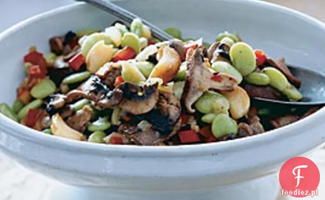 Succotash Z Pieczarkami I Pieczonym Czosnkiem