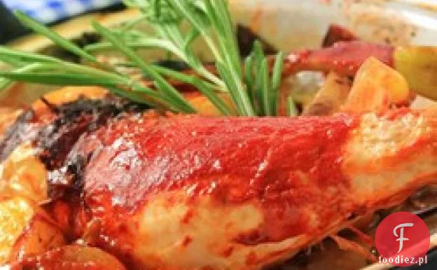 Kurczak duszony z pomidorem i koprem włoskim