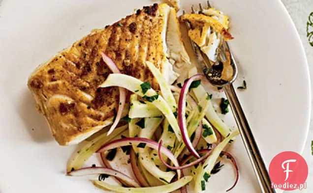 Halibut z sałatką cytrynowo-Koprową