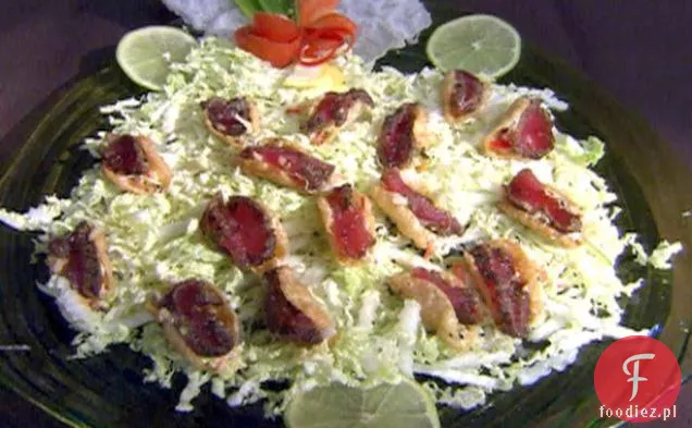 Zapiekane taco z tuńczykiem Ahi z azjatyckim sosem śliwkowym