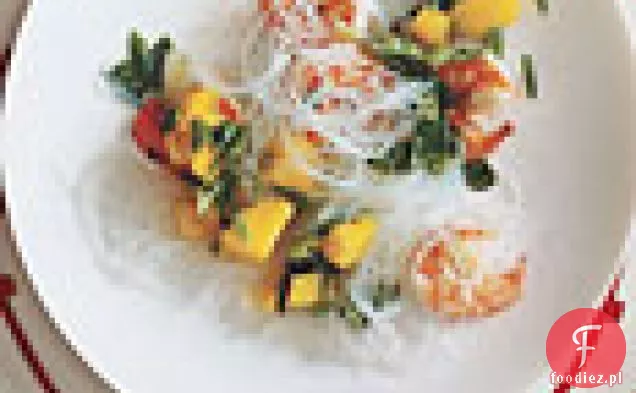 Sałatka z krewetek i Mango ze szklanym makaronem