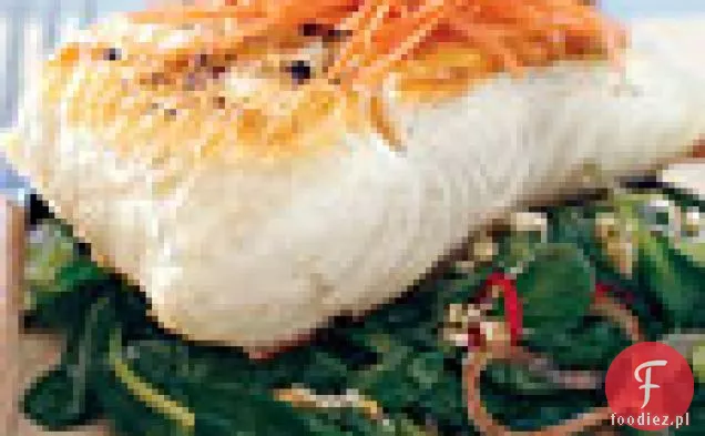 Grillowany Halibut z Tatsoi i pikantnymi tajskimi Chiles
