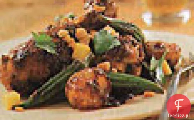 Curry udka z kurczaka z okrą i ziemniakami
