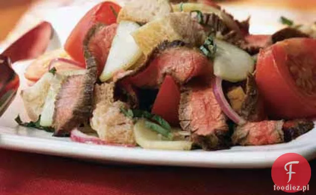 Zakwas Panzanella z grillowanym stekiem