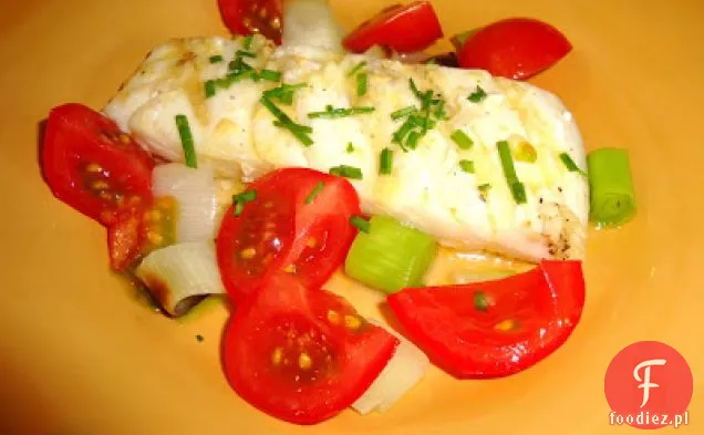 Grillowany Halibut I Pory Z Winegretem Musztardowym