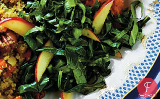 Smażone Collards i jabłka