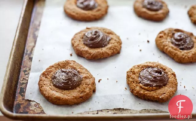 Bez Mąki Masło Orzechowe Solone Nutella Thumbprint Cookies