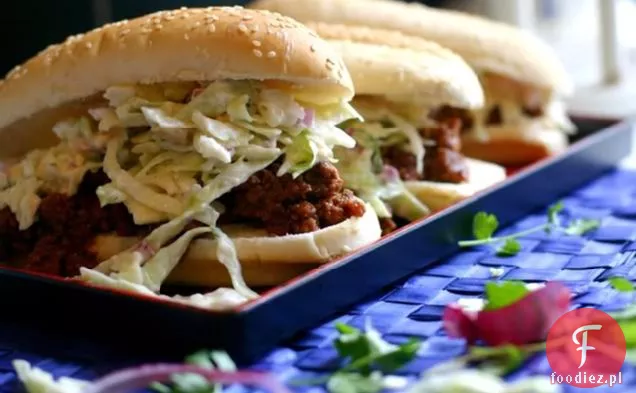 Sloppy Thai Burgers With Cilantro-peanut Coleslaw