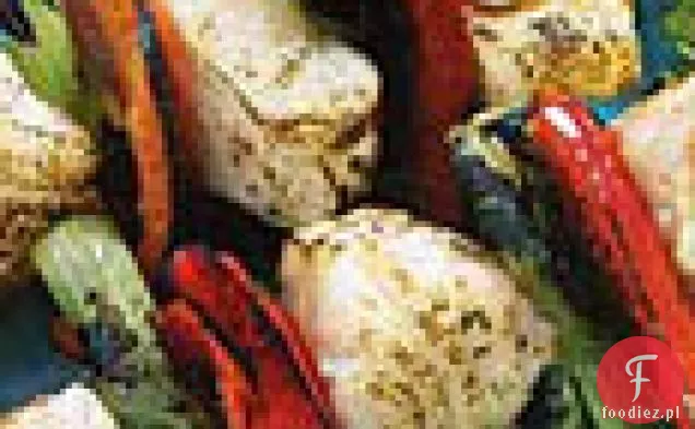 Szaszłyki z halibuta i czerwonej papryki z sosem Chili-limonka