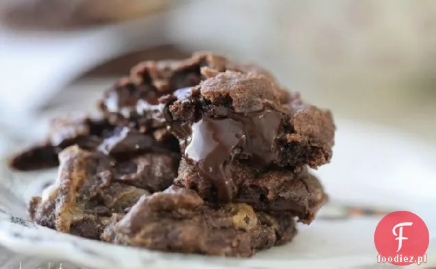 Chocolate Chunk Peanut Butter Swirl Fudgy Cookies