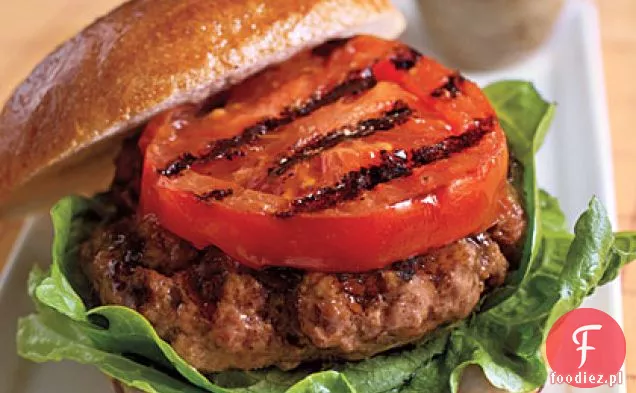 Burgery czosnkowo-tymiankowe z grillowanym pomidorem