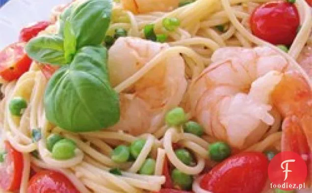 Krewetki i groszek cukrowy