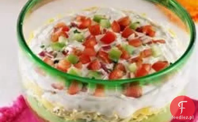 Cinco de Layer Dip z salsą Fiesta