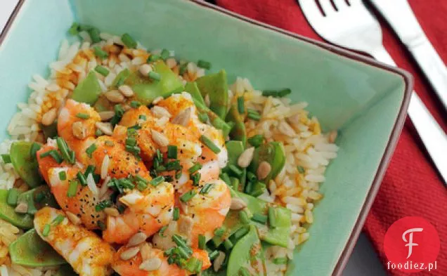 Krewetki, Mange I Ryż Curry