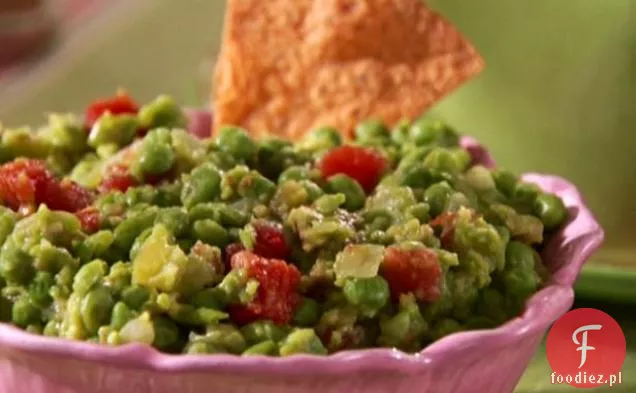 Pieczone Chile Guacamole z pieczonymi chipsami Tortilla