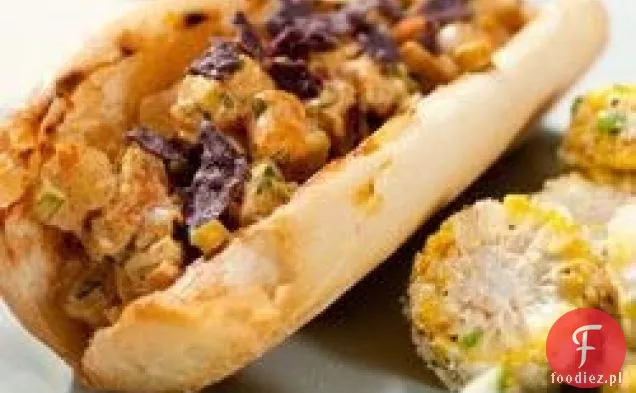 Sałatka z krewetek z Czerwonym Chile majonezem i Blue Corn Chips