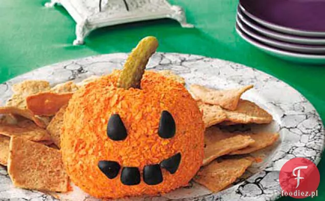 Jack-O ' - Lantern Cheese Ball