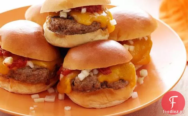 Texas Hold-ums Mini Chipotle hamburgery wołowe z ciepłym ogniem pieczony czosnek Ketchup