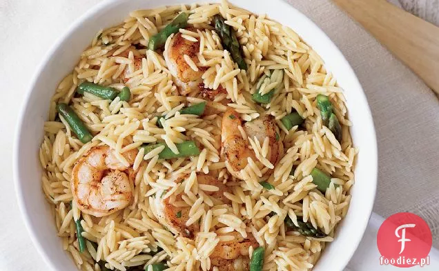 Orzo Risotto z maślanymi krewetkami