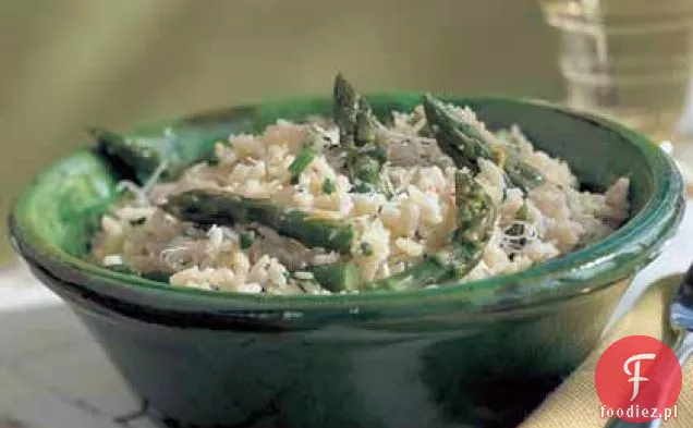 Kremowy ryż ze szparagami