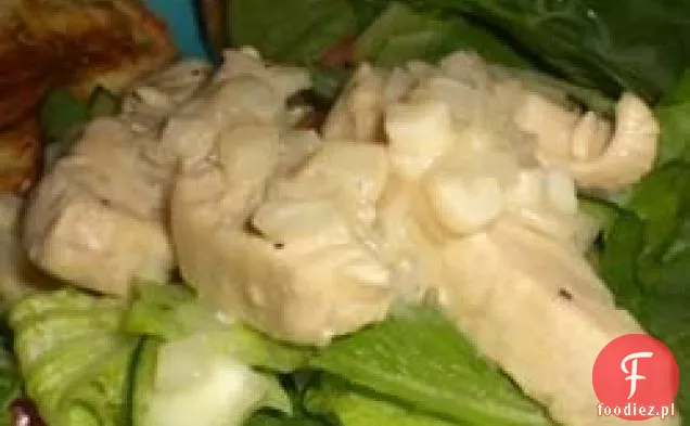 Limonkowo-czosnkowa Sałatka z kurczakiem i szpinakiem