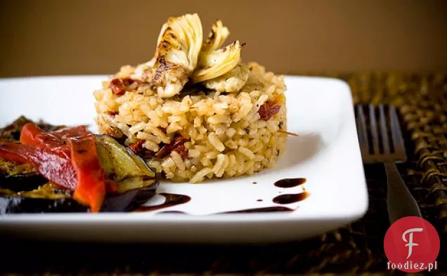 Pieczone Risotto Z Grillowanymi Warzywami I Redukcją Balsamiczną