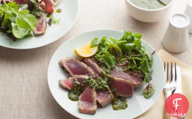 Grillowany Tuńczyk Z Pesto Bazyliowym