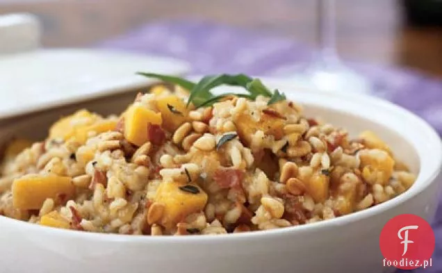 Risotto z dyni, pancettą i serem Jack