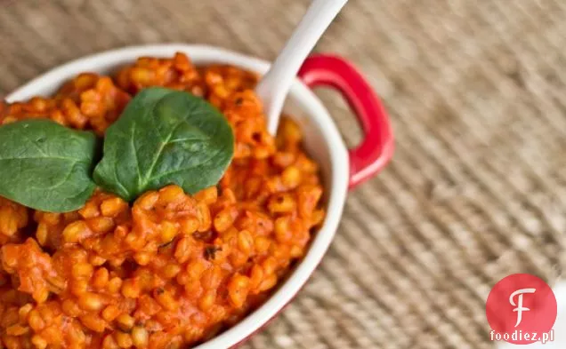 Easy Creamy Tomato Barley Risotto