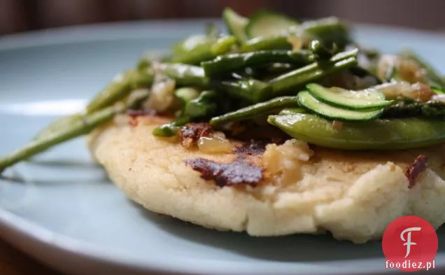 Oversized Mozzarella Arepas With Summer Veggies