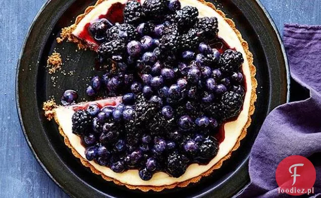 Tarta sernikowa czarno-niebieska