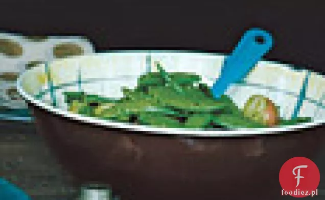Groszek cukrowy i ziemniaki z Pietruszkowym Pesto