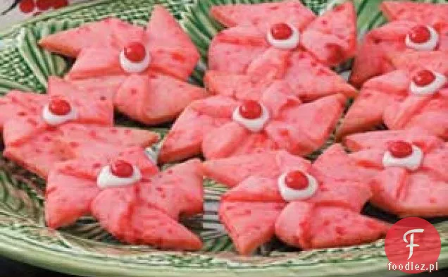Poinsettia Pinwheel Cookies