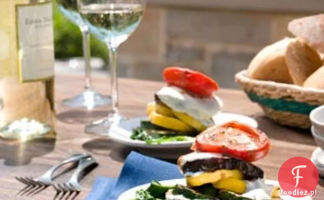 Grillowane warzywa i kozi ser Napoleony