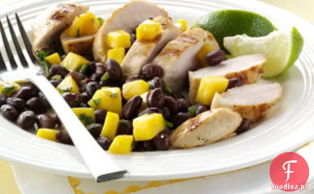 Grillowany kurczak z salsą z Czarnej Fasoli