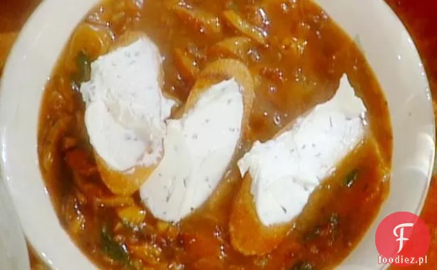 Zuppa di Porcini z Mascarpone Crostini: zupa z borowików