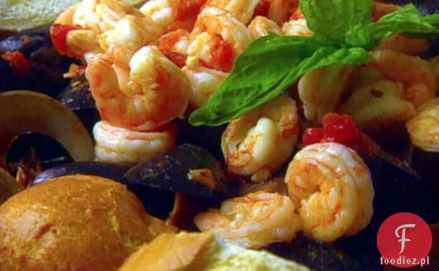 Małże, małże i krewetki w pikantnym bulionie