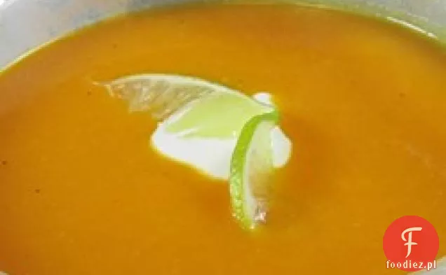Curry zupa z dyni piżmowej z kremem limonkowym