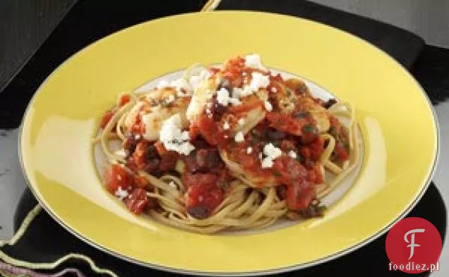 Krewetki feta z Linguine